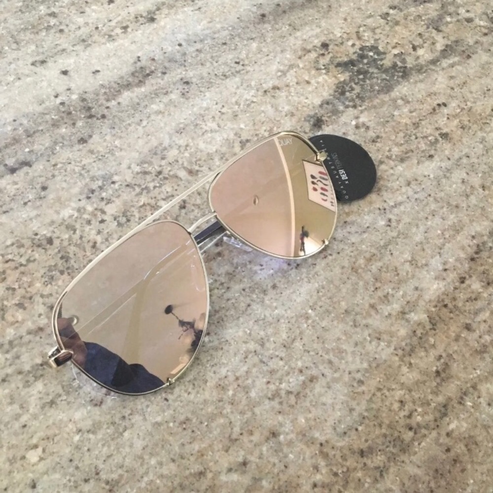 Quay x Desi High Key Gold Sunglasses